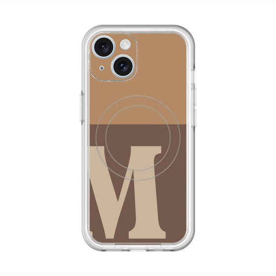 スリムプロテクションプレミアムケース with MagSafe［ オリジナル - initial two tone - M brown ］