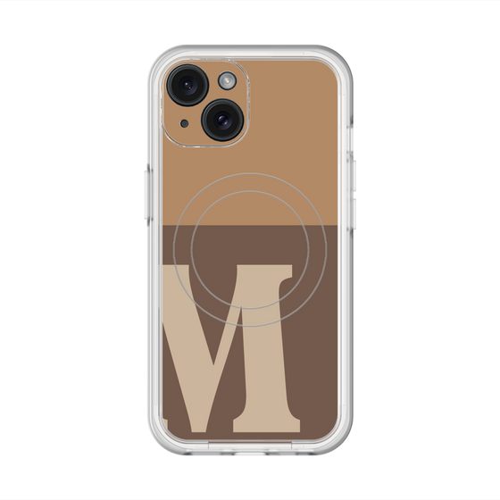 スリムプロテクションプレミアムケース with MagSafe［ オリジナル - initial two tone - M brown ］