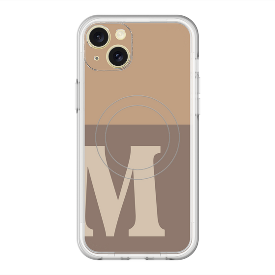 スリムプロテクションプレミアムケース with MagSafe［ オリジナル - initial two tone - M brown ］