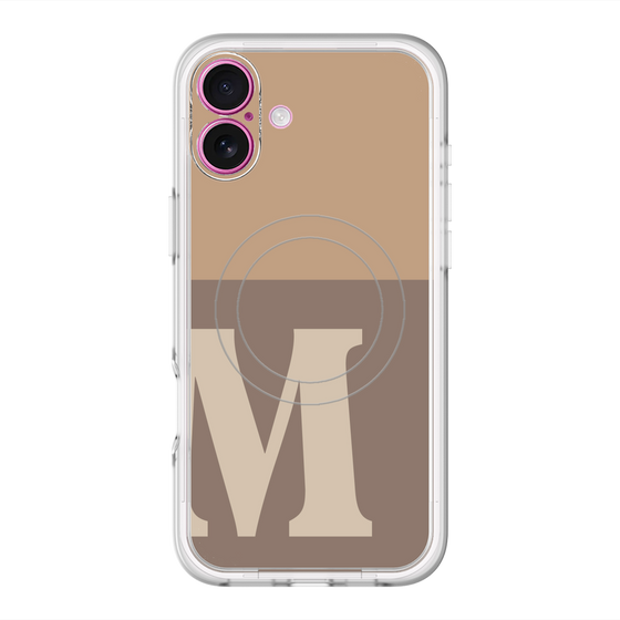 スリムプロテクションプレミアムケース with MagSafe［ オリジナル - initial two tone - M brown ］