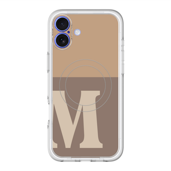 スリムプロテクションプレミアムケース with MagSafe［ オリジナル - initial two tone - M brown ］