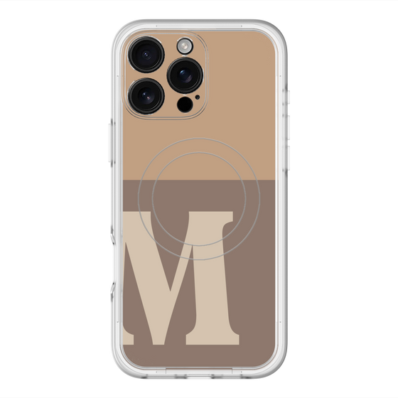 スリムプロテクションプレミアムケース with MagSafe［ オリジナル - initial two tone - M brown ］
