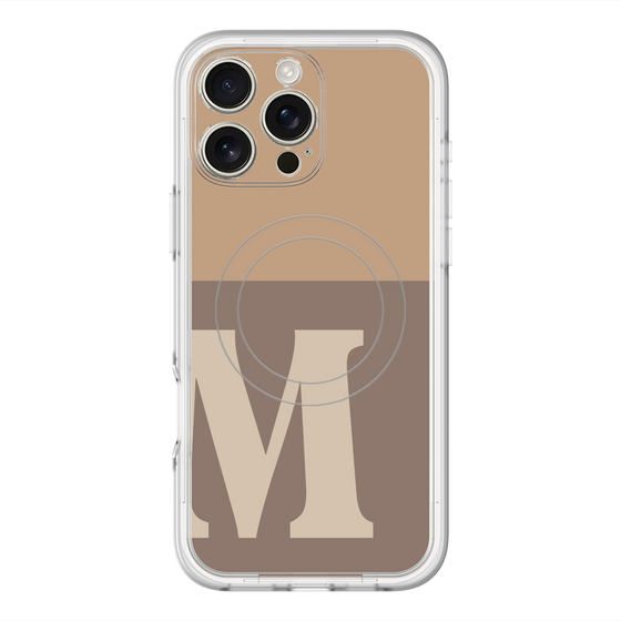 スリムプロテクションプレミアムケース with MagSafe［ オリジナル - initial two tone - M brown ］