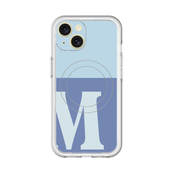 スリムプロテクションプレミアムケース with MagSafe［ オリジナル - initial two tone - M blue ］