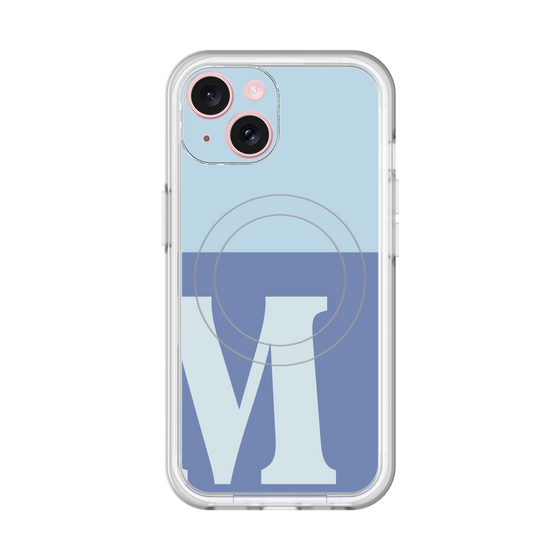 スリムプロテクションプレミアムケース with MagSafe［ オリジナル - initial two tone - M blue ］