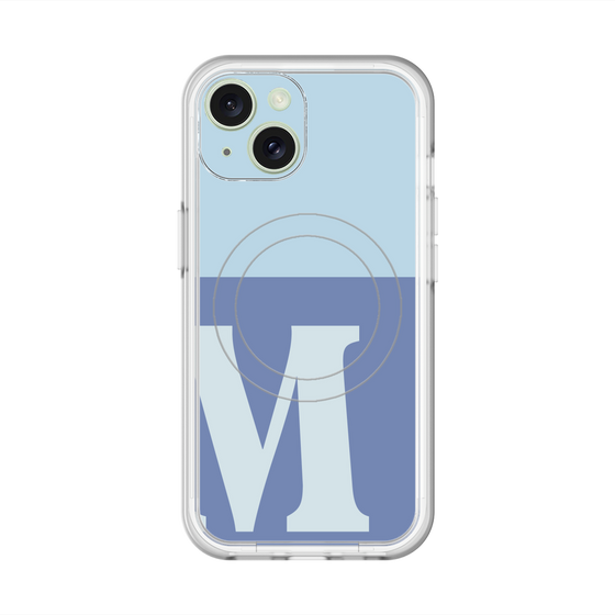 スリムプロテクションプレミアムケース with MagSafe［ オリジナル - initial two tone - M blue ］