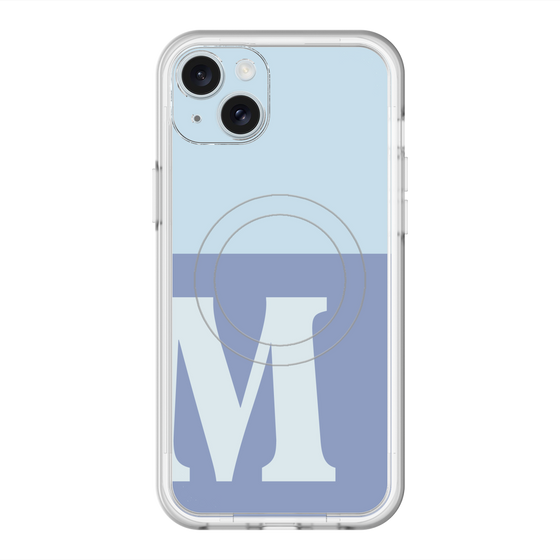 スリムプロテクションプレミアムケース with MagSafe［ オリジナル - initial two tone - M blue ］
