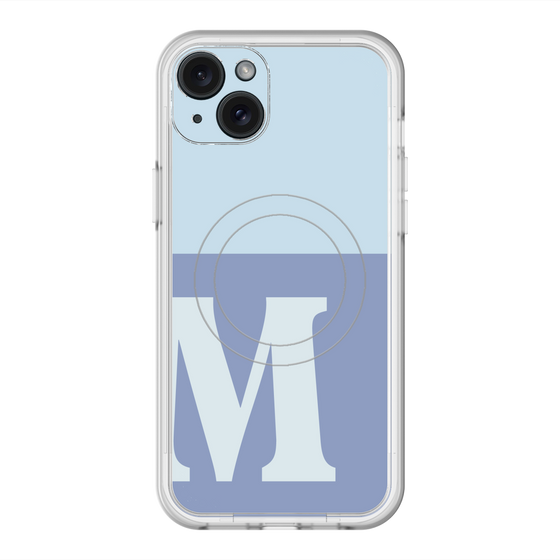 スリムプロテクションプレミアムケース with MagSafe［ オリジナル - initial two tone - M blue ］