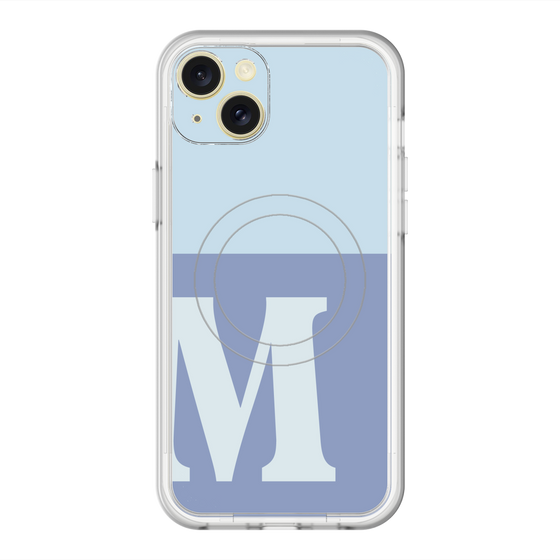 スリムプロテクションプレミアムケース with MagSafe［ オリジナル - initial two tone - M blue ］