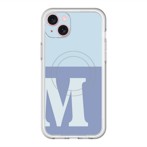 スリムプロテクションプレミアムケース with MagSafe［ オリジナル - initial two tone - M blue ］