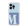 スリムプロテクションプレミアムケース with MagSafe［ オリジナル - initial two tone - M blue ］