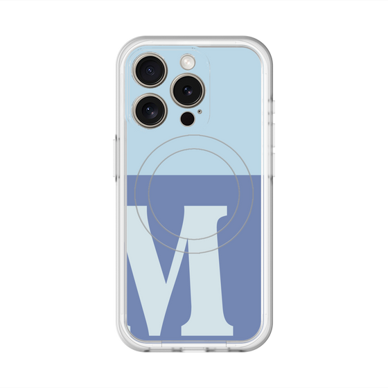 スリムプロテクションプレミアムケース with MagSafe［ オリジナル - initial two tone - M blue ］