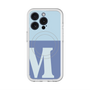 スリムプロテクションプレミアムケース with MagSafe［ オリジナル - initial two tone - M blue ］