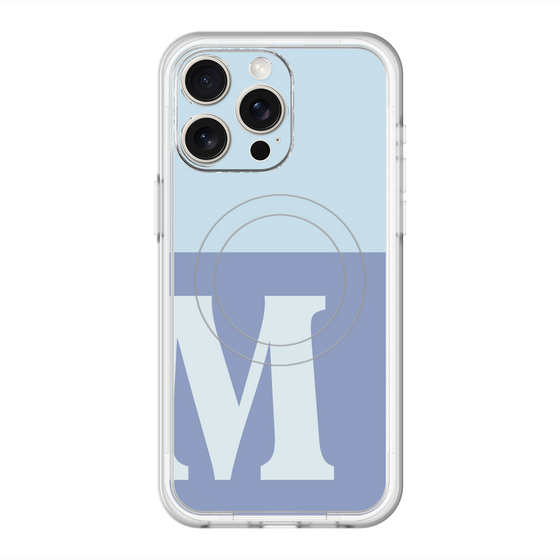 スリムプロテクションプレミアムケース with MagSafe［ オリジナル - initial two tone - M blue ］