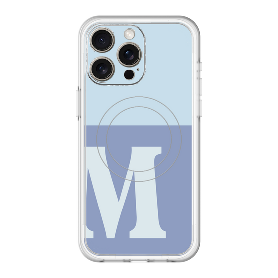 スリムプロテクションプレミアムケース with MagSafe［ オリジナル - initial two tone - M blue ］