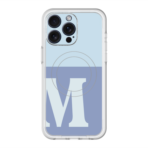 スリムプロテクションプレミアムケース with MagSafe［ オリジナル - initial two tone - M blue ］