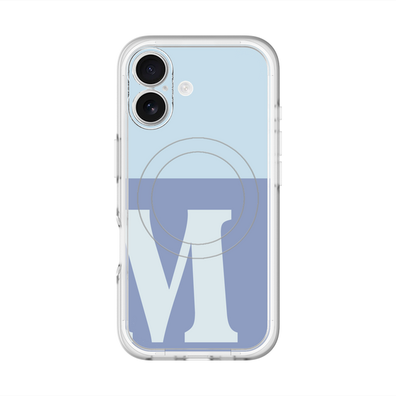 スリムプロテクションプレミアムケース with MagSafe［ オリジナル - initial two tone - M blue ］