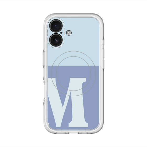 スリムプロテクションプレミアムケース with MagSafe［ オリジナル - initial two tone - M blue ］