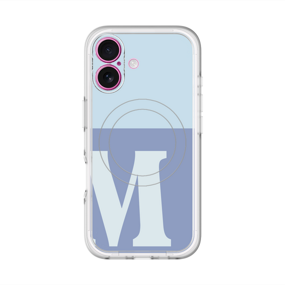 スリムプロテクションプレミアムケース with MagSafe［ オリジナル - initial two tone - M blue ］