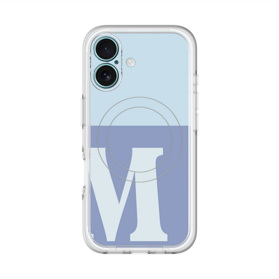 スリムプロテクションプレミアムケース with MagSafe［ オリジナル - initial two tone - M blue ］