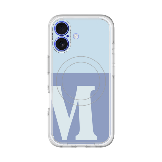 スリムプロテクションプレミアムケース with MagSafe［ オリジナル - initial two tone - M blue ］