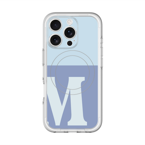 スリムプロテクションプレミアムケース with MagSafe［ オリジナル - initial two tone - M blue ］