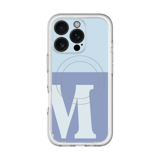 スリムプロテクションプレミアムケース with MagSafe［ オリジナル - initial two tone - M blue ］