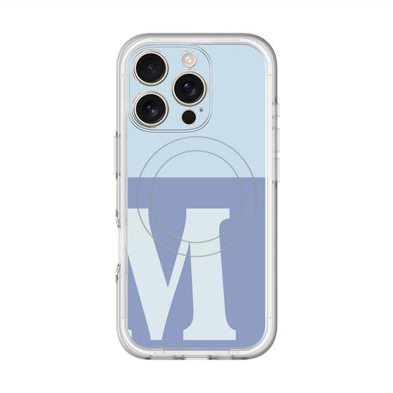 スリムプロテクションプレミアムケース with MagSafe［ オリジナル - initial two tone - M blue ］