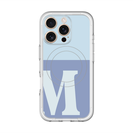 スリムプロテクションプレミアムケース with MagSafe［ オリジナル - initial two tone - M blue ］