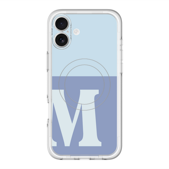 スリムプロテクションプレミアムケース with MagSafe［ オリジナル - initial two tone - M blue ］