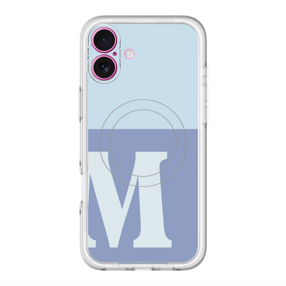 スリムプロテクションプレミアムケース with MagSafe［ オリジナル - initial two tone - M blue ］