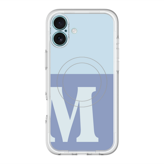 スリムプロテクションプレミアムケース with MagSafe［ オリジナル - initial two tone - M blue ］