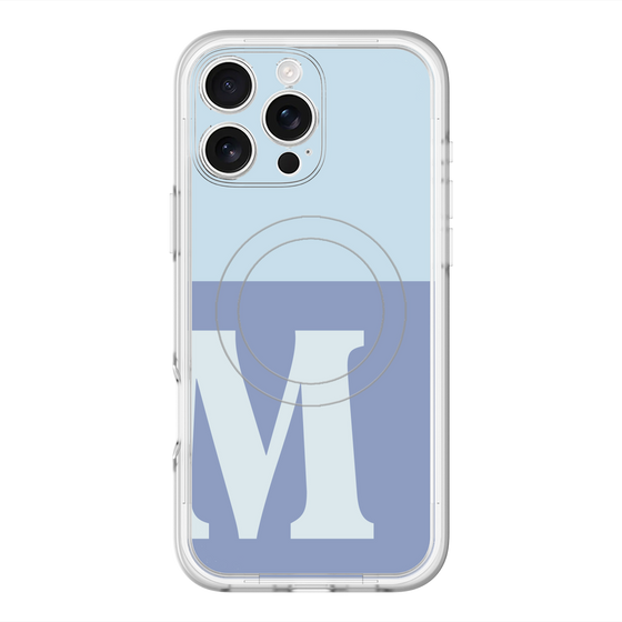 スリムプロテクションプレミアムケース with MagSafe［ オリジナル - initial two tone - M blue ］