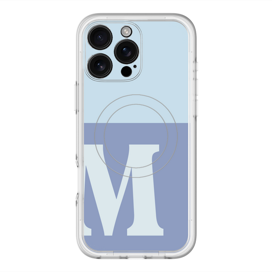 スリムプロテクションプレミアムケース with MagSafe［ オリジナル - initial two tone - M blue ］
