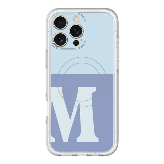 スリムプロテクションプレミアムケース with MagSafe［ オリジナル - initial two tone - M blue ］