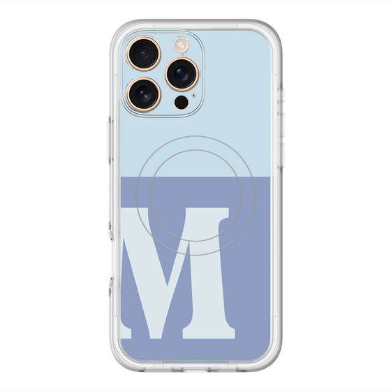 スリムプロテクションプレミアムケース with MagSafe［ オリジナル - initial two tone - M blue ］