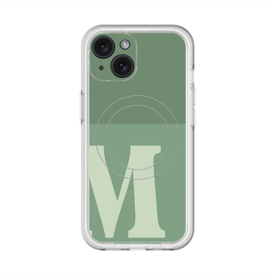 スリムプロテクションプレミアムケース with MagSafe［ オリジナル - initial two tone - M green ］