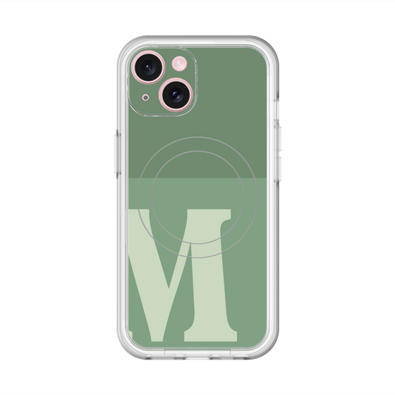 スリムプロテクションプレミアムケース with MagSafe［ オリジナル - initial two tone - M green ］