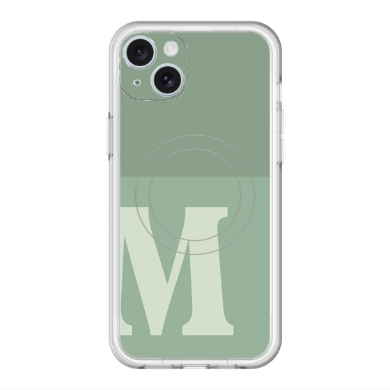 スリムプロテクションプレミアムケース with MagSafe［ オリジナル - initial two tone - M green ］