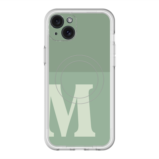 スリムプロテクションプレミアムケース with MagSafe［ オリジナル - initial two tone - M green ］