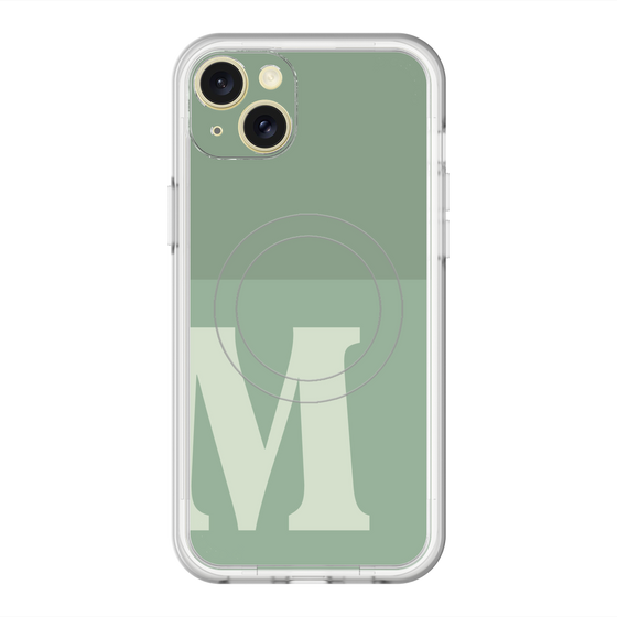 スリムプロテクションプレミアムケース with MagSafe［ オリジナル - initial two tone - M green ］