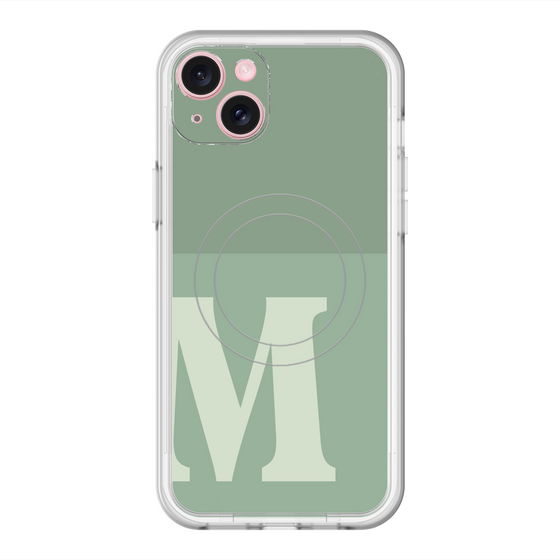スリムプロテクションプレミアムケース with MagSafe［ オリジナル - initial two tone - M green ］
