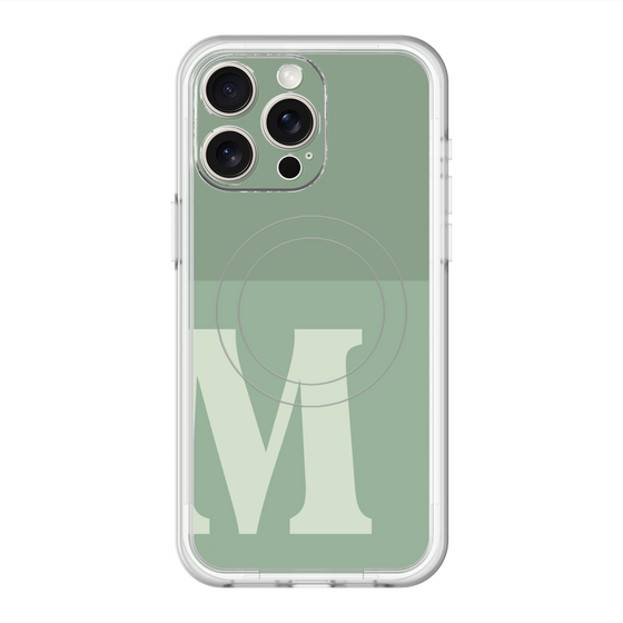 スリムプロテクションプレミアムケース with MagSafe［ オリジナル - initial two tone - M green ］