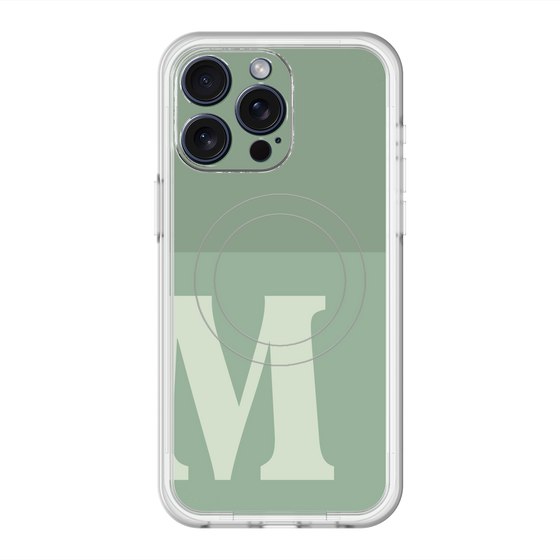 スリムプロテクションプレミアムケース with MagSafe［ オリジナル - initial two tone - M green ］