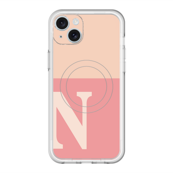 スリムプロテクションプレミアムケース with MagSafe［ オリジナル - initial two tone - N pink ］
