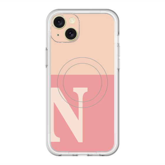 スリムプロテクションプレミアムケース with MagSafe［ オリジナル - initial two tone - N pink ］