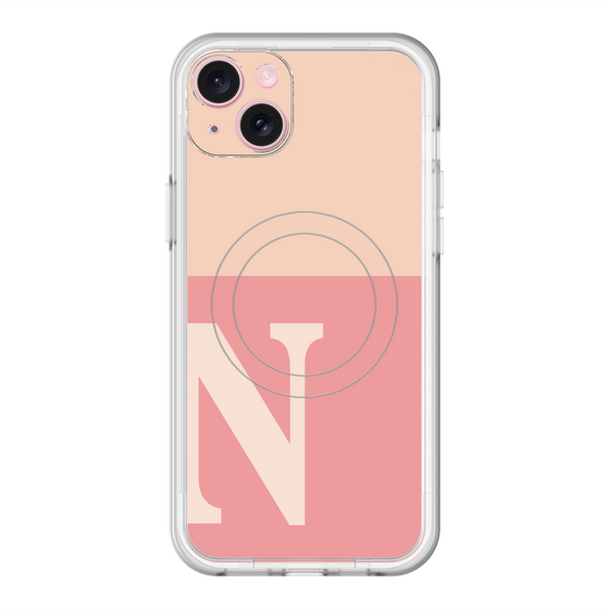スリムプロテクションプレミアムケース with MagSafe［ オリジナル - initial two tone - N pink ］