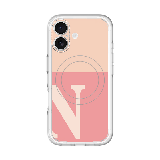 スリムプロテクションプレミアムケース with MagSafe［ オリジナル - initial two tone - N pink ］