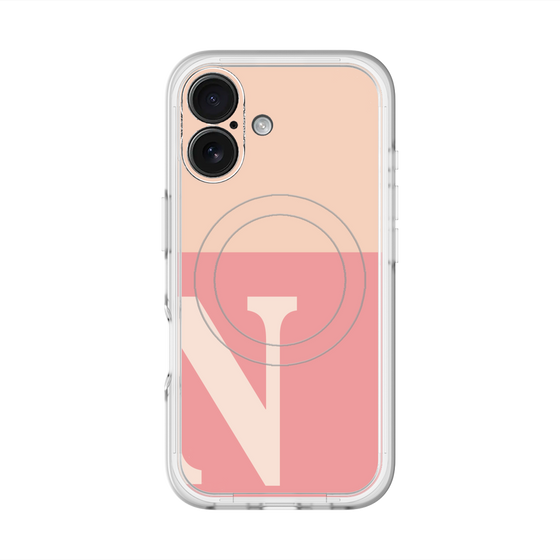 スリムプロテクションプレミアムケース with MagSafe［ オリジナル - initial two tone - N pink ］