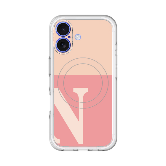 スリムプロテクションプレミアムケース with MagSafe［ オリジナル - initial two tone - N pink ］